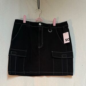 SO Black Cargo Skirt